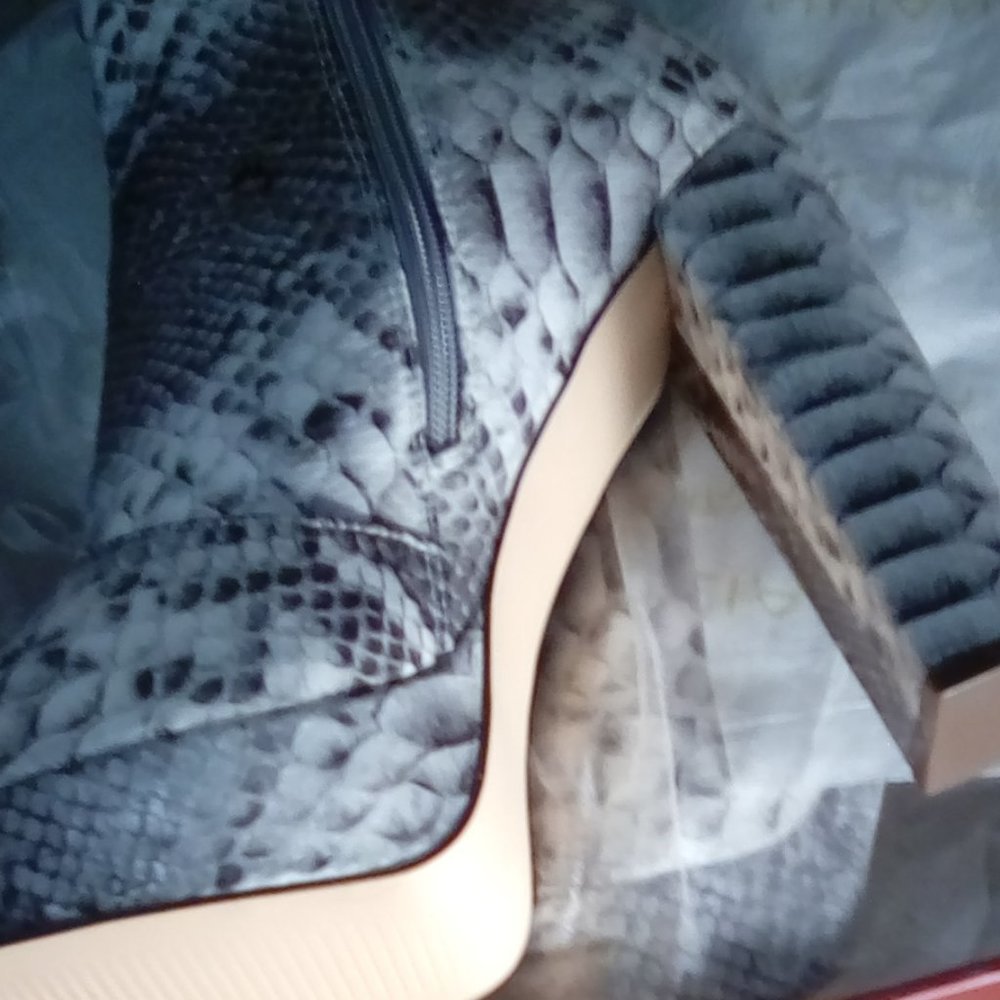 Snakeskin booties